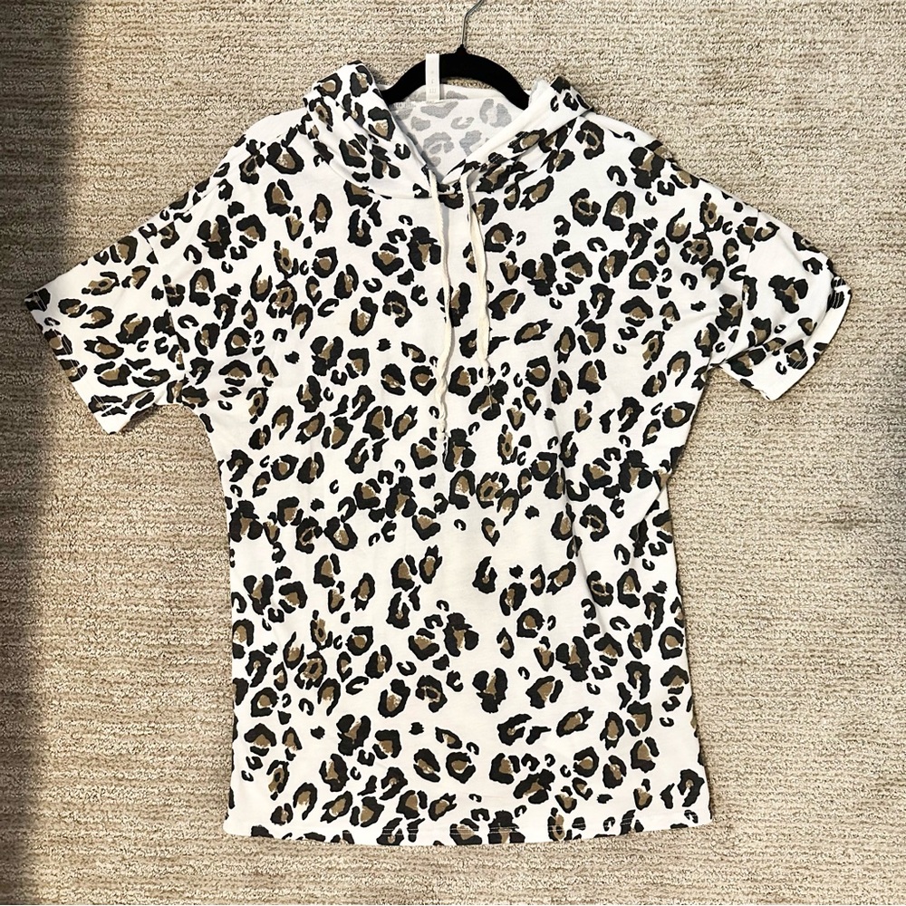 mts Black & White Sweatshirt Modern Abstract Hoodie Design Cheetah Print Hoodie